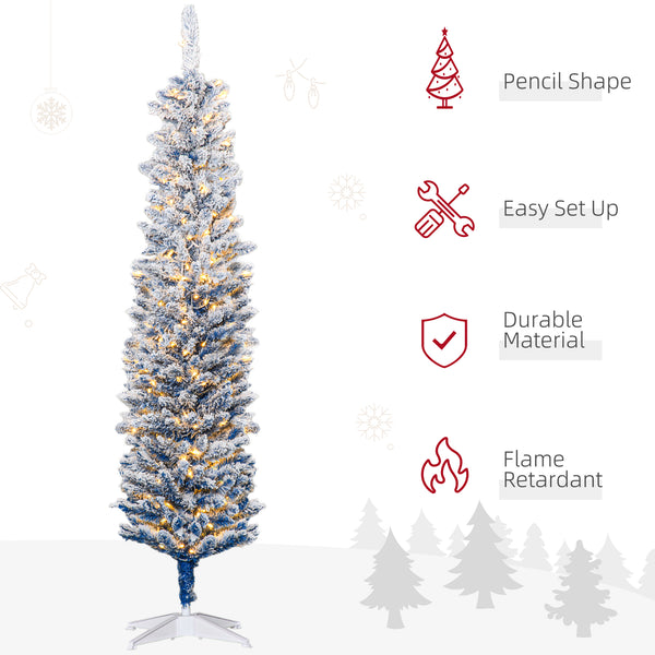 Sapins de Noël artificiels givré de 6 pieds pré-éclairés
