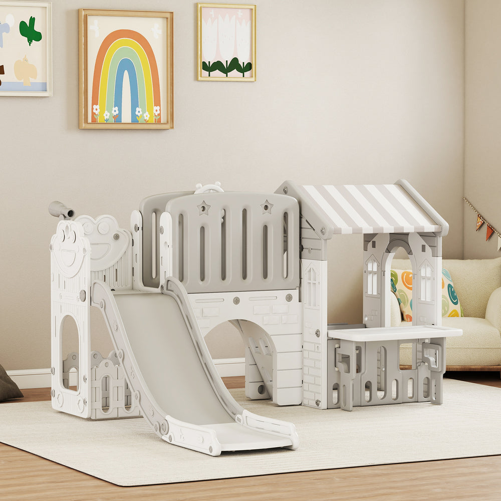 Toboggan 7 en 1 pour tout-petits, gris