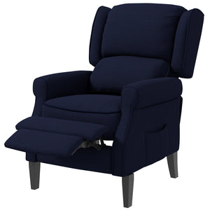 Fauteuil de massage inclinable à dossier relevable, bleu