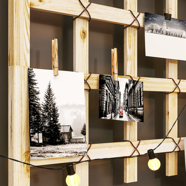 Jardinière en bois avec treillis sur roulettes