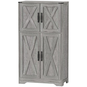 Garde-manger de cuisine farmhouse avec étagères réglables, gris