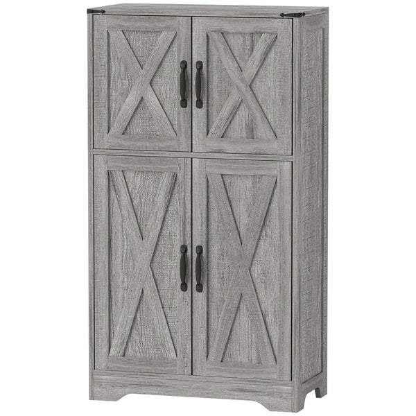 Garde-manger de cuisine farmhouse avec étagères réglables, gris