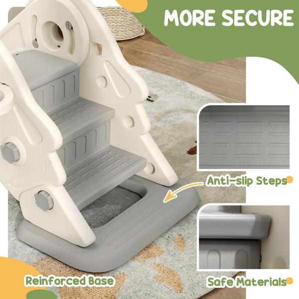 Toboggan pliable 3 en 1 pour tout-petits blanc crème