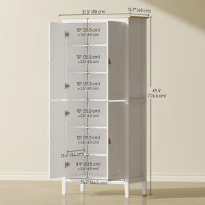 Storage unit with motion sensor and LED lighting, white