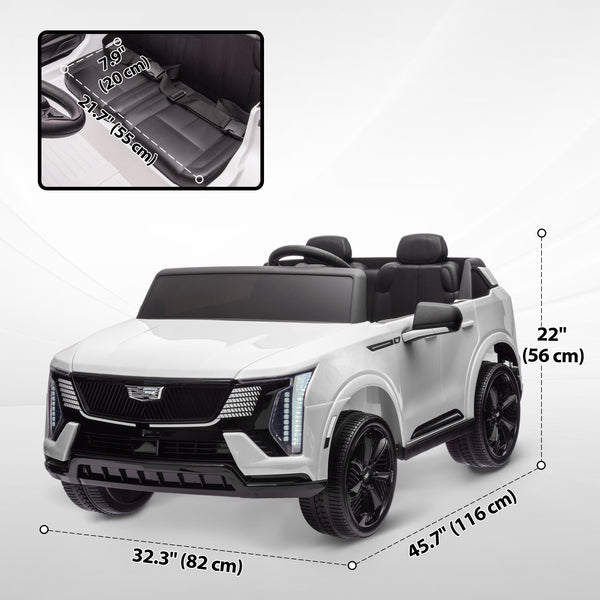 Cadillac Escalade 12V, voiture électrique pour enfants sous licence, avec télécommande, blanc
