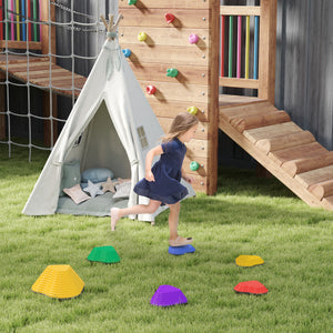 Lot de 6 pierres empilables antidérapantes pour enfants, en forme de cœur