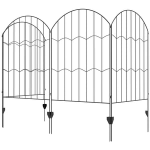 Lot de 4 panneaux de clôture décorative, noir