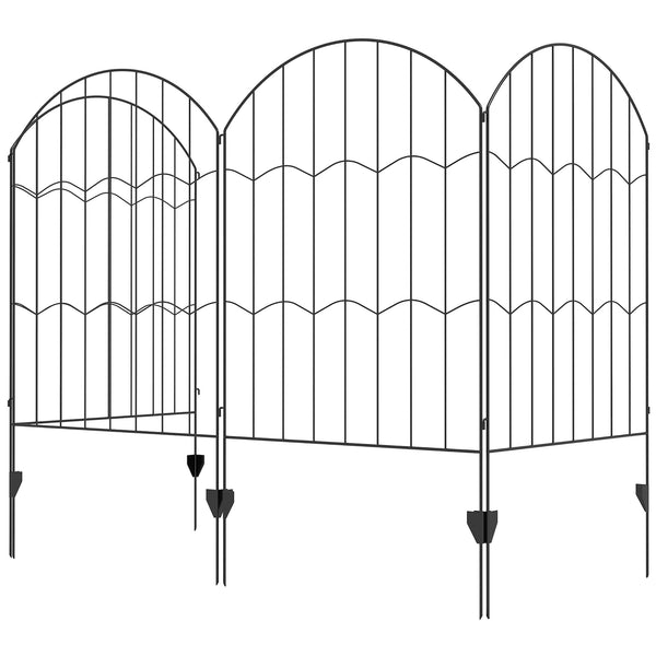 Lot de 4 panneaux de clôture décorative, noir