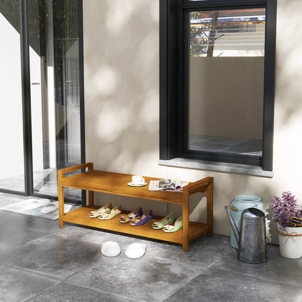 Banc de jardin avec étagère de rangement pour chaussures