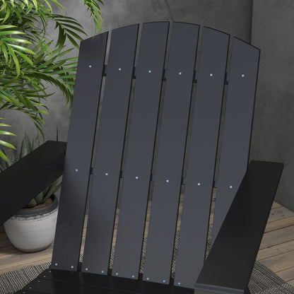 Chaise Adirondack Muskoka en peuplier avec dossier haut et large assise, noire