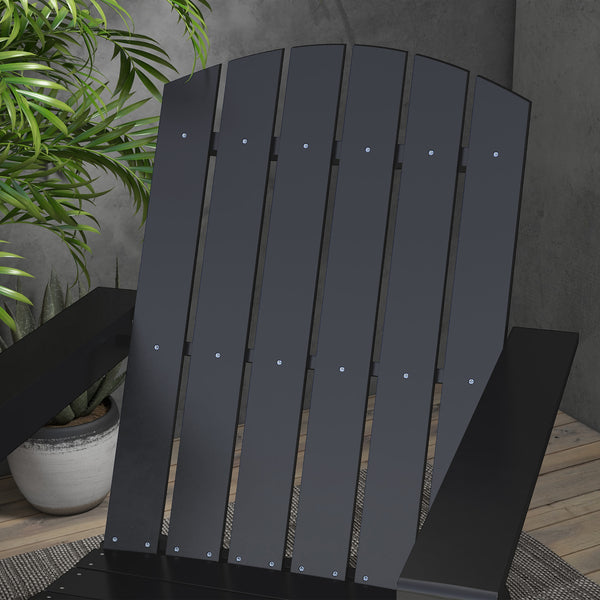 Chaise Adirondack Muskoka en peuplier avec dossier haut et large assise, noire