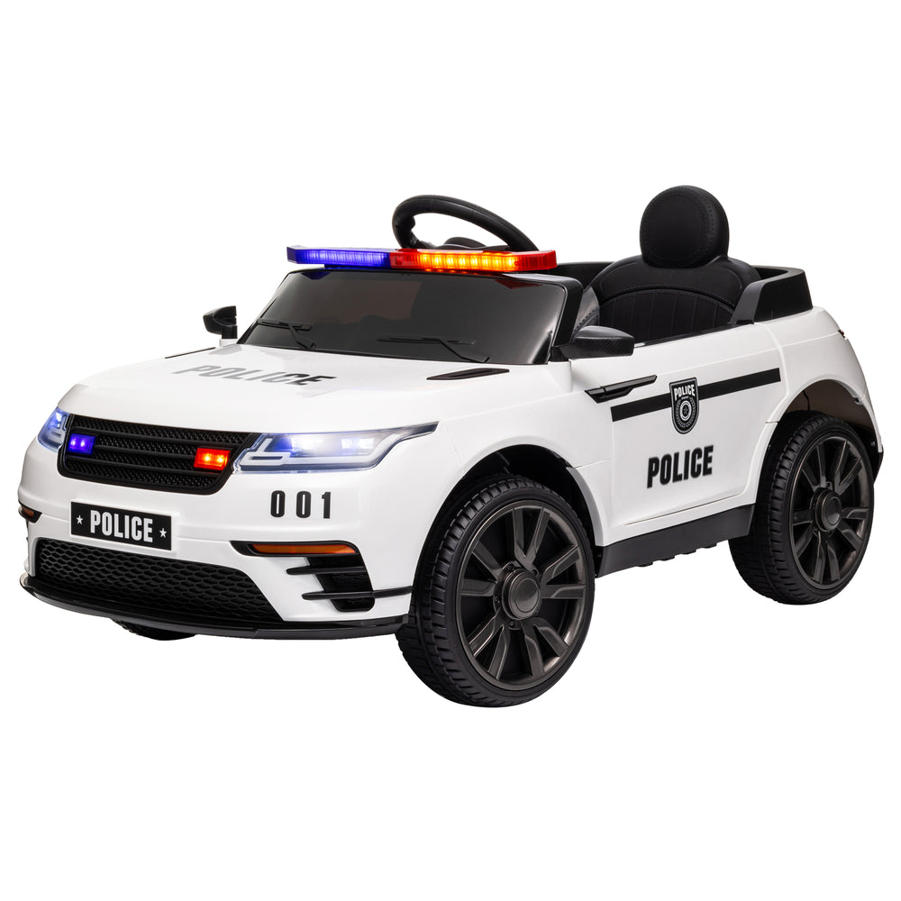 Voiture de police électrique 12 V avec télécommande, blanc