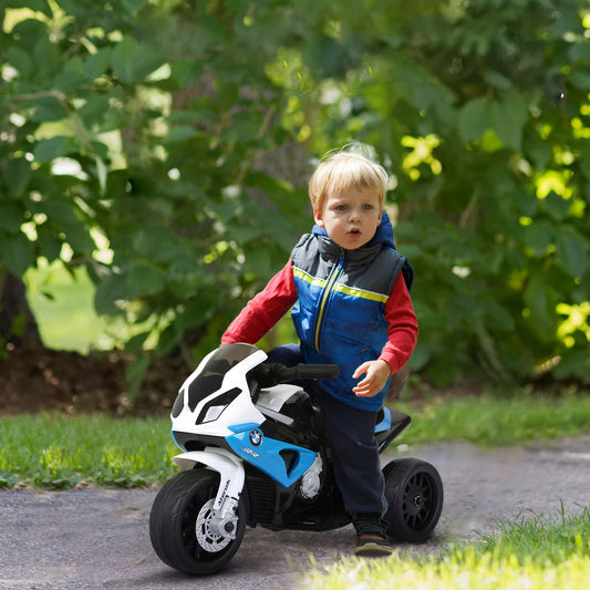 Moto pour enfants Aosom BMW 6 V avec phare, musique, cadeau pour garçons et filles - Bleu