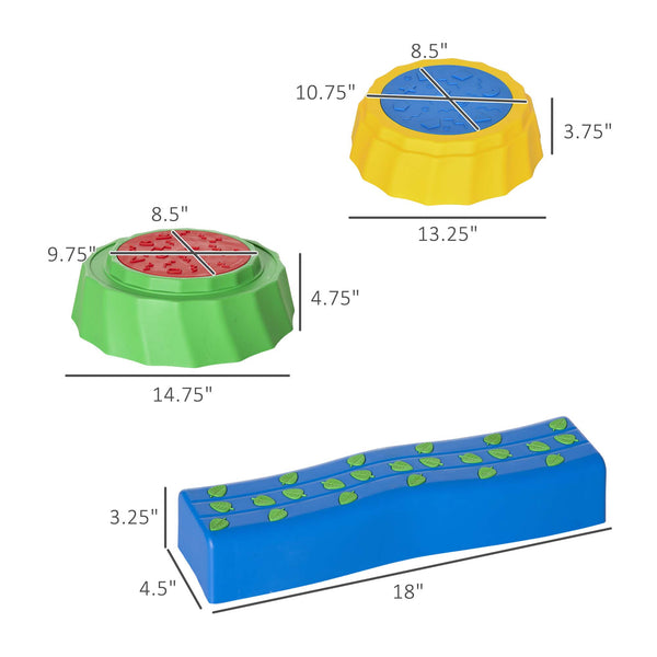 Poutre d'équilibre 8 pièces pour enfants avec surface et fond antidérapants