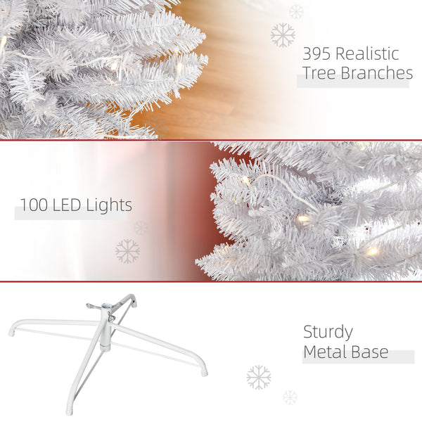 Sapin de Noël artificiel pré-éclairé de 6 pieds de haut avec 100 LED