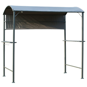 Outsunny BBQ Gazebo 7'x4.5' Outdoor Tent Metal Frame Sunshade Gray |