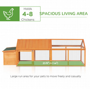 Coop with nesting box, wooden roof and side door for 4 to 8 chickens