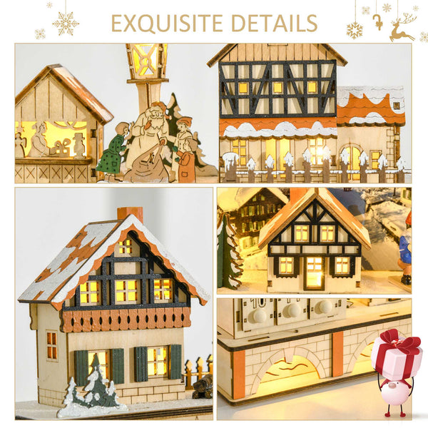 Calendrier de l'Avent de Noël en bois naturel