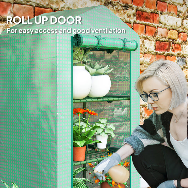 3-tier mini greenhouse with fixing clips