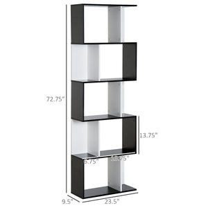 Bibliothèque moderne à 5 niveaux, séparateur de pièce, noir