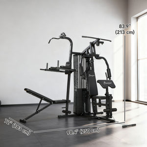 Station de musculation multifonction avec charge ajustable de 152 lb