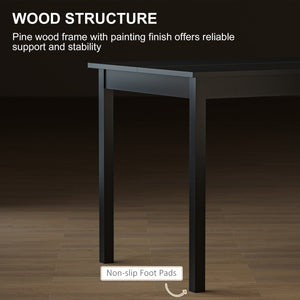 Country-style dining table, pine frame, black