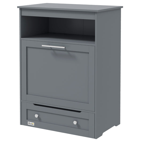 Armoire de rangement pour nourriture avec gamelles surélevées, grise