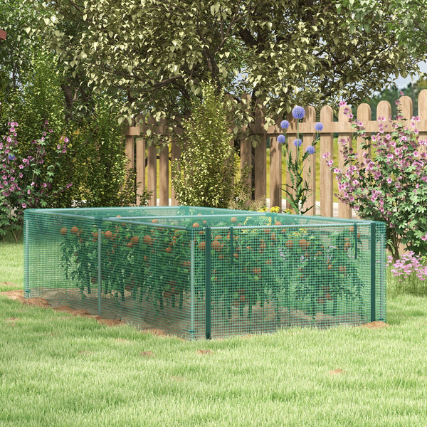 Protective plant cage with roll-up zippered door