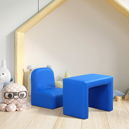 Canapé pour enfants 2 en 1 pour tout-petits de 3 à 9 ans, bleu