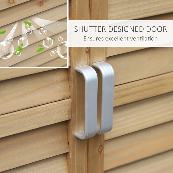 Abri de jardin en bois avec 2 portes, naturel
