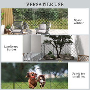 Lot de 4 panneaux de clôture décoratifs pour jardin, noir