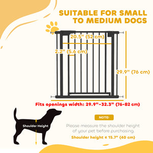 Self-closing safety gate, black