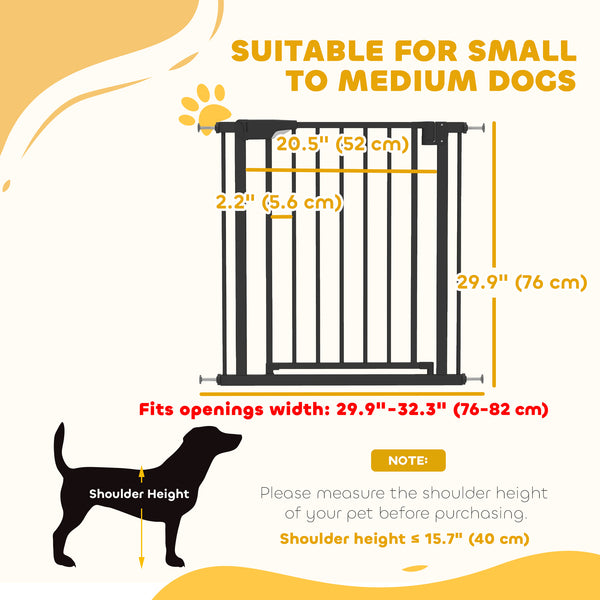 Self-closing safety gate, black