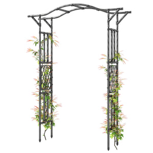 Arche de jardin Outsunny avec treillis et toit allongé, noire