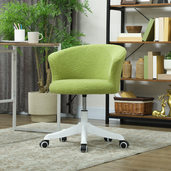 Soft armless office chair with adjustable height, light green