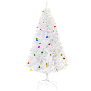 Sapin de Noël artificiel blanc de 6 pieds avec ornement