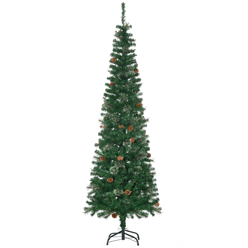 Sapin de Noël artificiel de 6,5 pieds avec pommes de pin