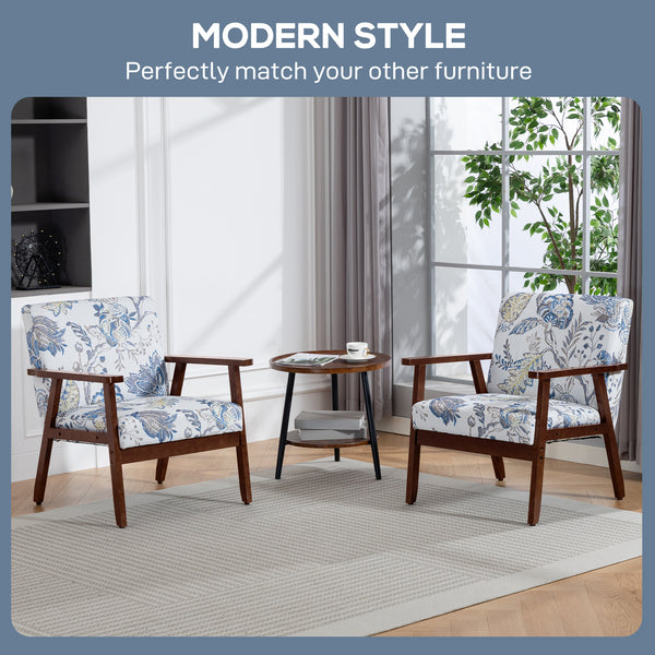 Lot de 2 fauteuils d'appoint modernes avec assise rembourrée, revêtement aspect lin