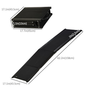 Lightweight portable folding pet ramp, black