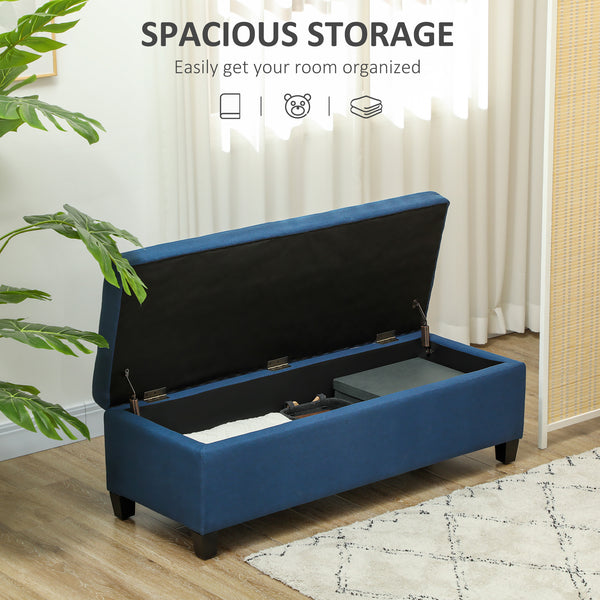 Banc d'entrée rectangulaire capitonné, bleu