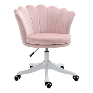 Chaise de bureau à hauteur réglable en velours, rose