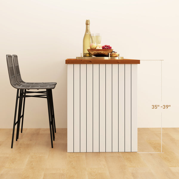 Set of 2 rattan bar stools, grey