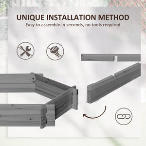 Jardinière hexagonale sans vis, grise