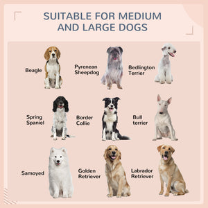 Outdoor Dog House Wicker Dog Bed with Soft Cushion Washable Cover, for Medium Large Dogs Indoor Outdoor, Cream White