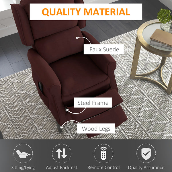 Fauteuil inclinable à dossier relevable de massage, marron