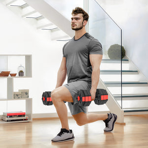 Ensemble d’haltères ajustables 6 en 1 de 55 lb avec barre, kettlebell et supports à pompes