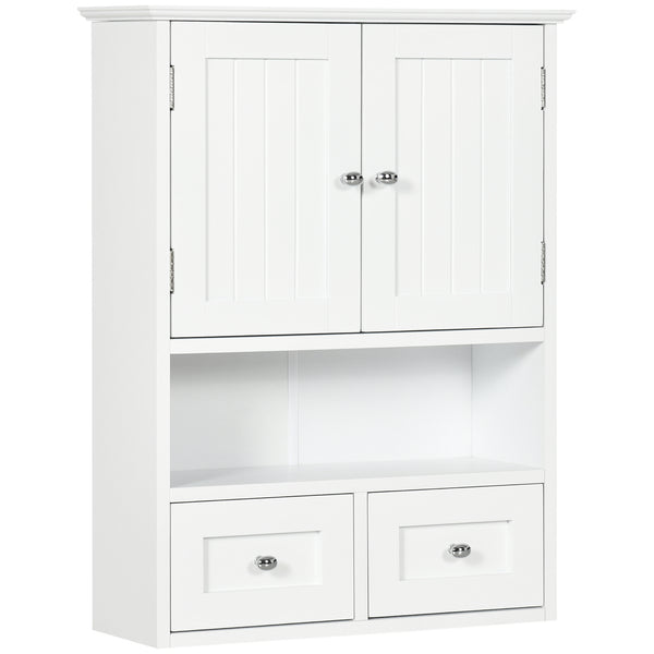 Armoire murale de salle de bain avec étagère, blanc