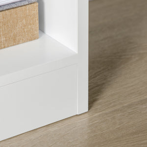 Bibliothèque haute avec tiroir, bibliothèque autoportante pour chambre, salon, bureau, blanc
