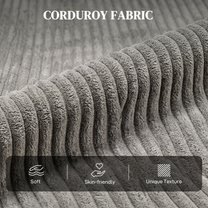 Fauteuil inclinable en velours côtelé avec assise rembourrée, idéal pour le salon, gris