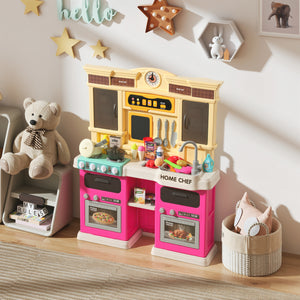 Cuisine pour enfant avec sons, lumières et accessoires, rose